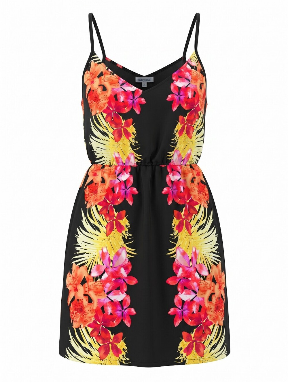 Bailey Blue Tropical Floral Black Summer Dress Flowy Festival Resort Travel